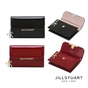 [질스튜어트] 블랙.와인 리본 참 소가죽 카드지갑 JAWA5E180BK.JAWA5E181D2