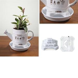 플라스틱화분 자동급수 사각 플라스틱화분 받침 6개 세트