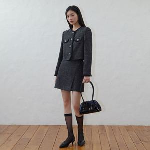 [25 S S] 잇미샤 사이드 트임 트위드 스커트 ITP2ZSK500