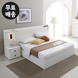 디베 수납형 침대프레임세트 호텔(퀸사이즈/조명협탁)