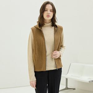 [요이츠]후드 플리츠 집업 베스트 _YI10WRPVT01