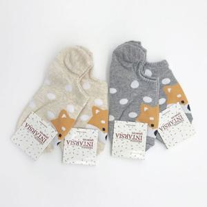 여자 캐주얼 러블리 캐릭터 프린팅 덧신 4켤레 묶음