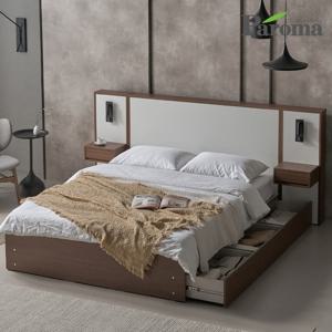 파로마 첼시 화이트 호텔 서랍형 라지킹 수납 침대 프레임 LK (매트미포함)