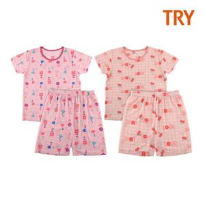 [트라이] 여아 쿨 반팔 실내복 상하의 세트 2종 택1