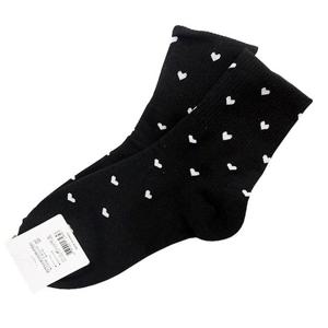 여성용 잔하트 패션양말 검정 3족