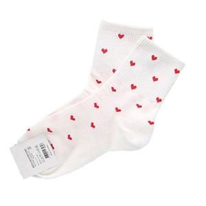 여성용 잔하트 패션양말 흰빨 3족