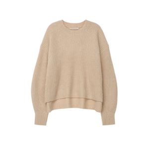 아떼바네사브루노 24FW 오프화이트 울혼방 오버핏 짜임 긴팔니트 VISW4F208OW