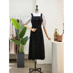 [포커스]22FF2H7OP01690_A라인 벨티드 뷔스티에 롱원피스