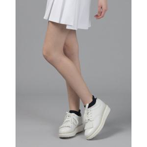 닥스 골프 여성 25SS PREMIUM 리본 포인트 화이트 면혼방 단목 양말 DNSS5E201WT