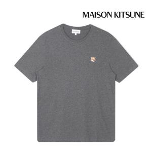 메종키츠네 반팔티셔츠 폭스 헤드 패치 레귤러 남성 다크그레이 멜란지 LM00104KJ0008-H170