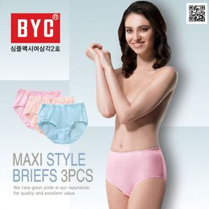 BYC 여성 심플 맥시 3매입 삼각팬티 DOLL7592