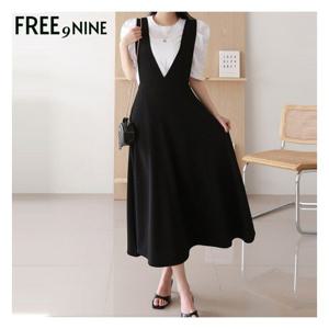 [프리나인][프리나인]플레어멜빵원피스FRO52011A