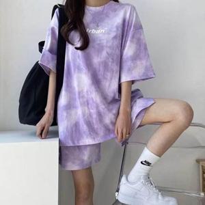 LEA-B554 물감티 반바지 셋트