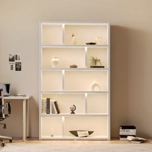 아씨방가구 바턴 LED 조명 수납 36T 5단 책장 1200