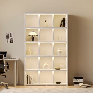 아씨방가구 제이슨 LED 조명 수납 36T 5단 책장 1200