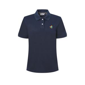 헤지스 여성 25SS 해피퍼피 도네이션 자수 반소매피케 티셔츠 네이비 HSTS5B472N2