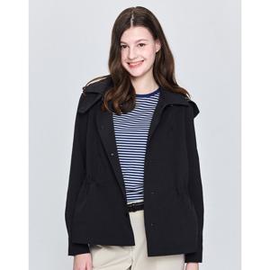 헤지스 여성 25SS 셔츠카라 하프 사파리 점퍼 블랙 HSJU5B301BK