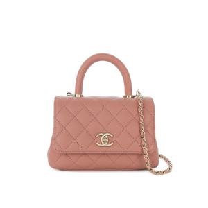 [엘러브] 샤넬 코코핸들 미니 핑크 샴페인골드 캐비어 5ET0135