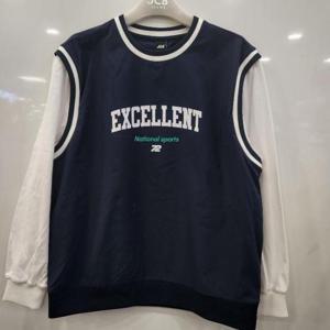 애플핑크 HC07 직기스판 레이어드 배색 맨투맨 티셔츠 JBK8U108BSN