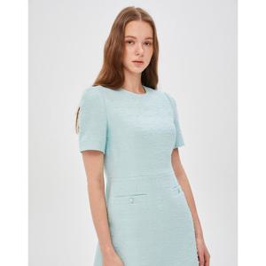 질스튜어트 뉴욕 여성 24FW 라임 트위드 코튼혼방 반팔 미니 원피스 JSDR4D160L1