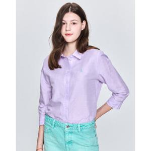 헤지스 여성 25SS 린넨 혼방 7부 셔츠 바이올렛 HSSH5BC38V1