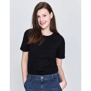 헤지스 여성 25SS 에센셜 라운드넥 면100% 반소매티셔츠 블랙 HSTS5BC36BK