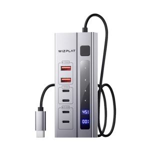 위즈플랫 UHC-600 6 IN1 멀티 USB허브 USB3.2 Gen2 10Gbps 데이터속도 PD 45W 충전 LED표시 알루미늄
