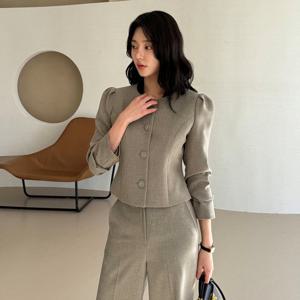 [모리스커밍홈] [55-66]로미 라운드 크롭 어깨셔링 자켓_M2502JK008A