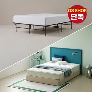 [지누스침대][Q] 스마트베이스 엘리트 블랙 침대SET / 그린티 에어 하이브리드 25cm 침대 세트 프레임 퀸