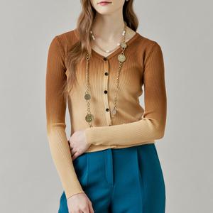 그라데이션 골지 브이넥 니트 LB3KPO004