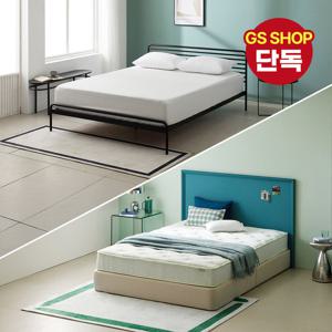 [지누스침대][SS] 톰 침대SET / 그린티 에어 하이브리드 25cm 침대 세트 프레임 슈퍼싱글
