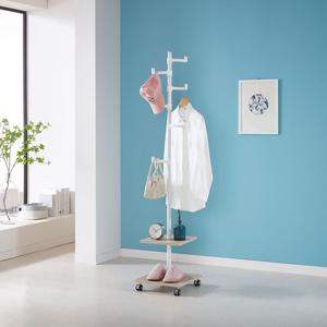 국민튼튼 이동식 원목 미니 행거 WEC-LS 우드 감성 스탠드 2단