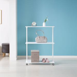 국민튼튼 이동식 원목 선반 WEC-3W 우드 감성 스탠드 3단 수납