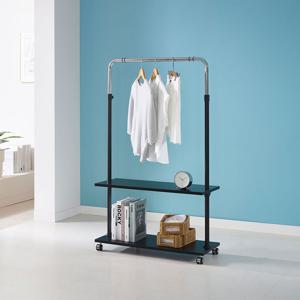 국민튼튼 이동식 원목 선반 행거 WEC-2M 우드 감성 스탠드 2단