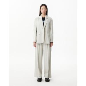 플라스틱아일랜드  (PR7WP361)  BEIGE 투턱 와이드 팬츠