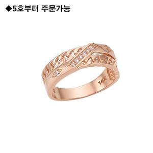 로이드 14K 트렌디 포인트 체인 반지 커플링 LRW19100G