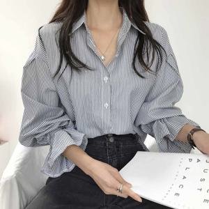 [랄라모션] 퍼프 소맨 스프라이트 셔츠(llm0576)