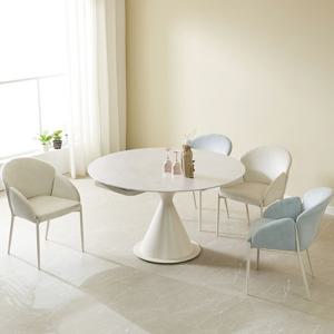 글렌드 회전 확장형 포세린 세라믹 원형 4인 식탁세트1