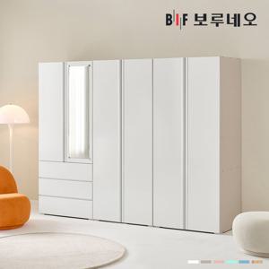 [착불] 보루네오 타키 2400 EE세트 장롱 장농 이불장 안방 작은방 원룸 서랍 거울 8자