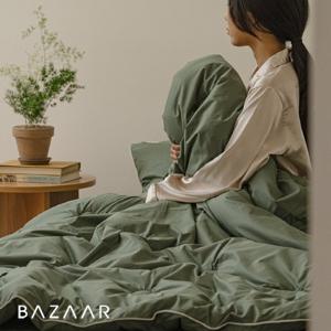 바자르 클래식 실크모달 옥수수솜 프리미엄 사계절 차렵이불(QK)