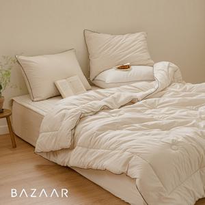 바자르 클래식 실크모달 옥수수솜 프리미엄 사계절 차렵이불세트(QK)