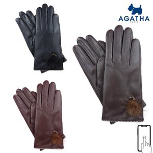 아가타 여성용 스마트 터치 가죽장갑 WAGH92309