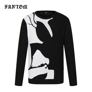 [팬텀] 남성 빅 플라워 버드아이 니트 211E1SR101_BK