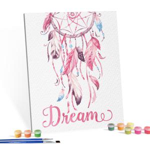 아이러브페인팅 DIY캔버스형 그림그리기 40x50cm 핑크 드림캐쳐