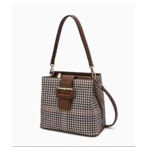 [닥스] [하운드투스체크] 브라운 가죽배색 하운드투스체크