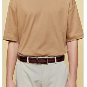 [닥스] 브라운 그라데이션 문장 음각 엠보싱 소가죽 비조벨