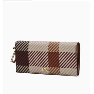 [닥스] 브라운 하우스체크 패턴 2단 장지갑 DCWA4E502W2