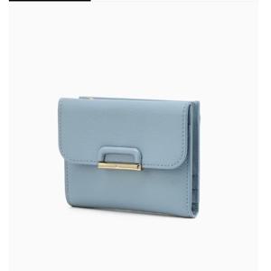 [닥스] 블루 D로고 장식 소가죽 2단 반지갑 DCWA5E681B2