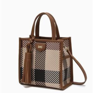 [닥스] 브라운 빅하우스체크 토트백 S DCBA5E687W2