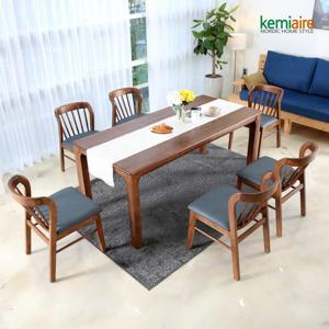 케미에르 아슬로바 6인 원목식탁SET(의자형) KHD-680